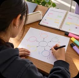 A student mapping out a study plan